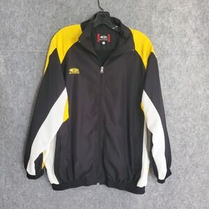 Rossi Sportwears Full‎ Zip Soft Shell Jacket Mens Size Small Black Yellow Sports